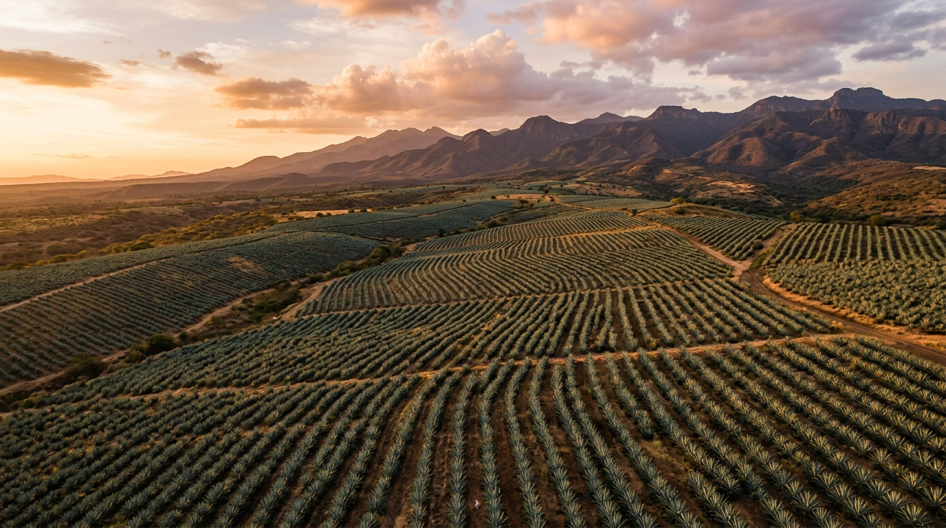 Blue agave fields in the Jalisco highlands